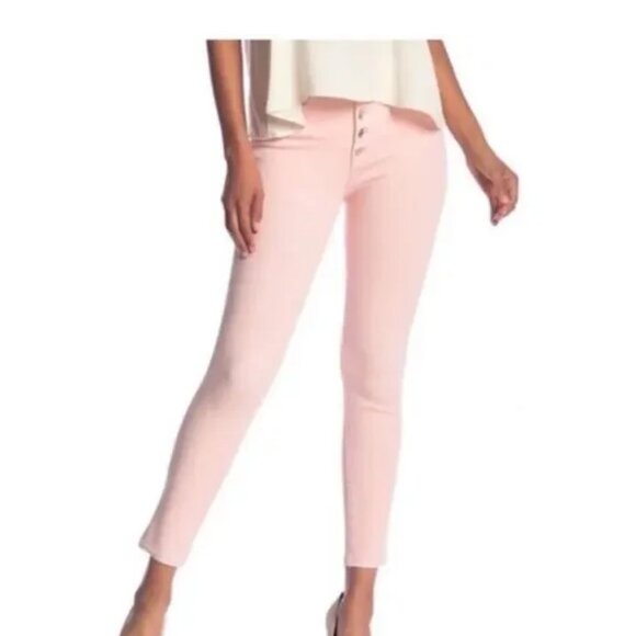 Veronica Beard Debbie Exposed Button Fly Skinny Jeans In Millenial Pink Size 27 - Picture 2 of 16